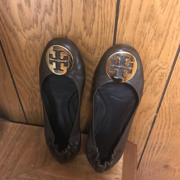 Tory Burch Reva Leather Ballet Flats 7-M - Picture 6 of 11